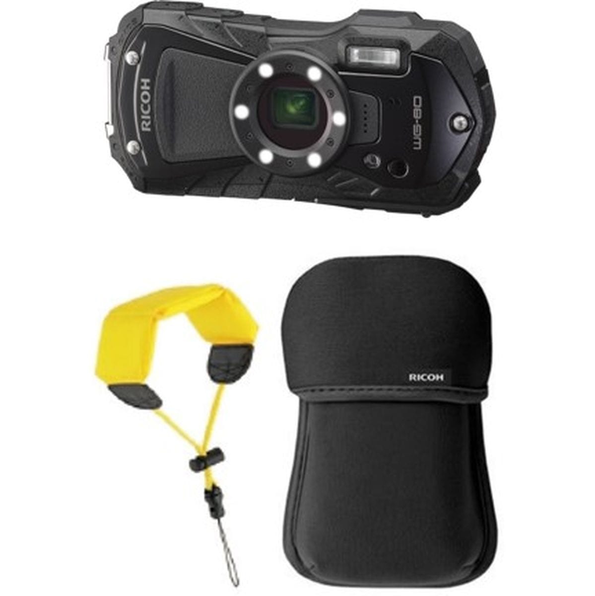 Ricoh WG-80 Black KIT + Floating Strap + Neoprene Case
