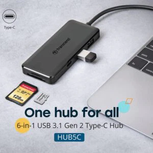 Transcend TS-HUB5C (Transcend  Transcend 3-Port USB 3.1 Gen 2 HUB | 1-Port PD | SD/MicroSD Reader | with USB Type-C cable)