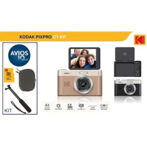 Kodak C1 Compact Camera Tiltable Scherm Black Kit