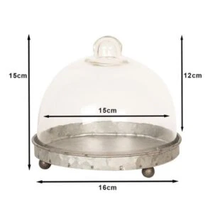 Alternative view of Clayre Eef Stolp 6GL2492 Grijs Transparent 16x15 cm