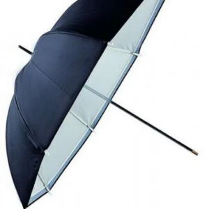 Falcon Eyes Flitsparaplu URN-48TSB1 Diffuus Wit + Zilver/Zwarte Hoes 122 cm